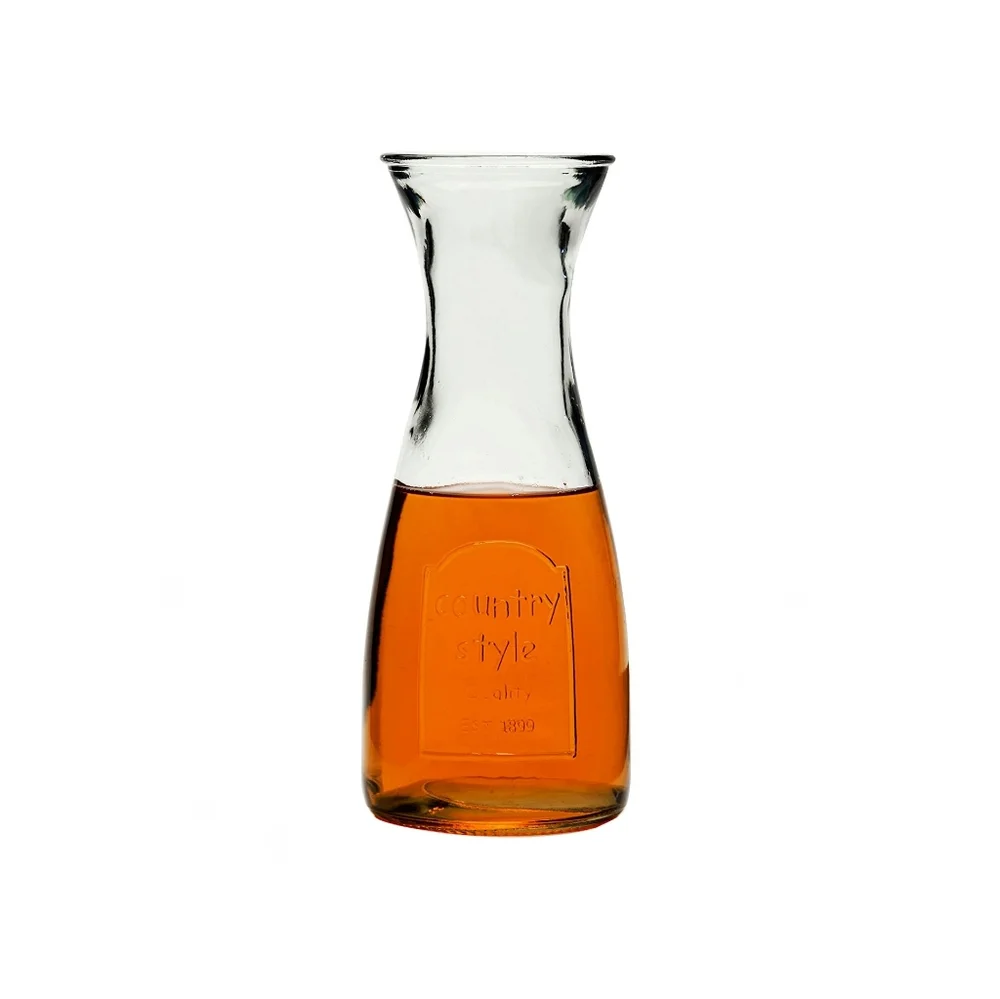Country Style Glass Beverage Carafe Decanter Rustic